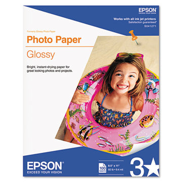 Epson® Glossy Photo Paper, 9.4 Mil, 8.5 X 11, Glossy White, 50-pack freeshipping - TVN Wholesale